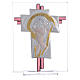 Cruz Cristo vidro Murano lilás e prata h 14,5 cm s1