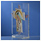 Kreuz aus Muranoglas Geburt in blau und silber, 14,5 cm s3