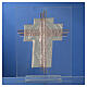 Kreuz aus Muranoglas Geburt in blau und silber, 14,5 cm s4