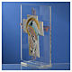 Croix Naissance verre Murano bleu et argent h 14,5 cm s3