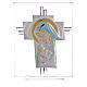 Croce Nascita vetro Murano blu e Argento h. 14,5 cm s1