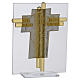 Croix Ste Famille verre Murano aigue-marine et argent h 14,5 cm s3