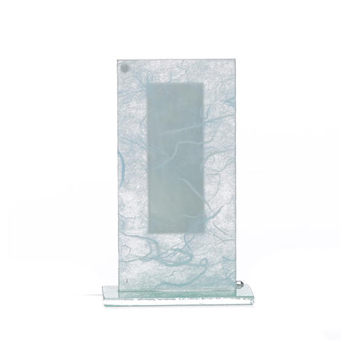 Lembrancinha S. Família vidro prata azul h 11,5 cm 6