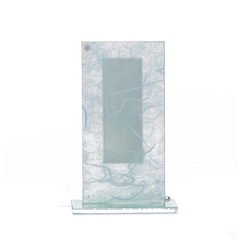 Lembrancinha S. Família vidro prata azul h 11,5 cm 3