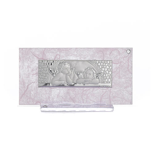 Regalo Nacimiento vidrio rosa-púrpura h. 11.5 cm 1