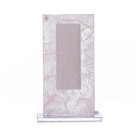 Glas Bild Gesicht Christi rosa 11.5cm