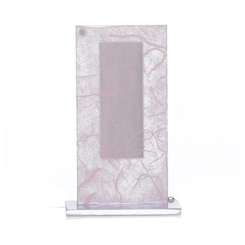Pamiątka Chrystus szkło różowe i liliowe 11,5cm 6