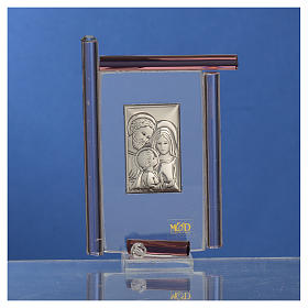 Pamiątka święta Rodzina  szkło Murano fioletowe 9cm