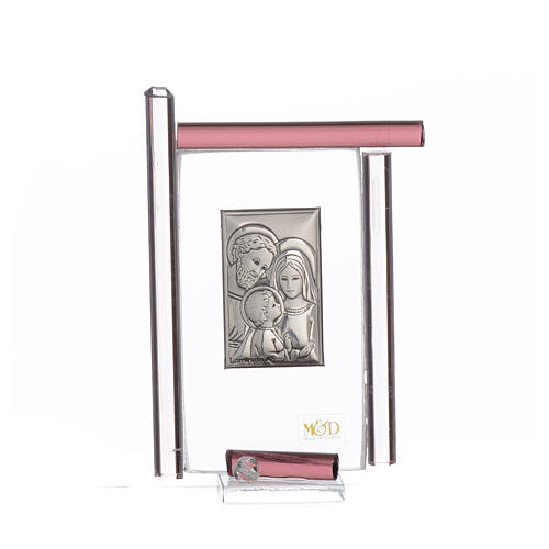 Pamiątka święta Rodzina  szkło Murano fioletowe 9cm 1