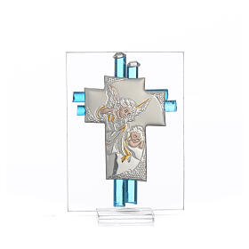 Geschenk Taufe mit Engelsmotiv in blau, 8 cm
