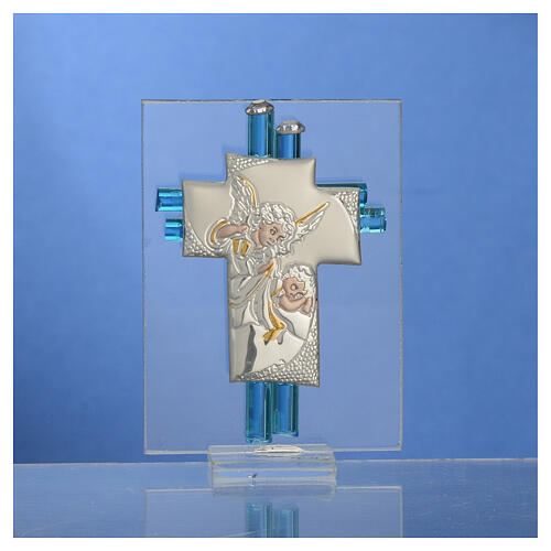 Geschenk Taufe mit Engelsmotiv in blau, 8 cm 2