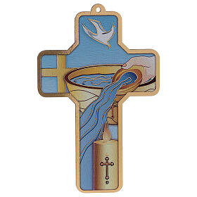 Kreuz aus PVC zur Taufe, 13x8,5 cm