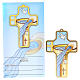 Krzyż pvc Chrzest z kartką  pamiątkową 13x8,5 cm s1