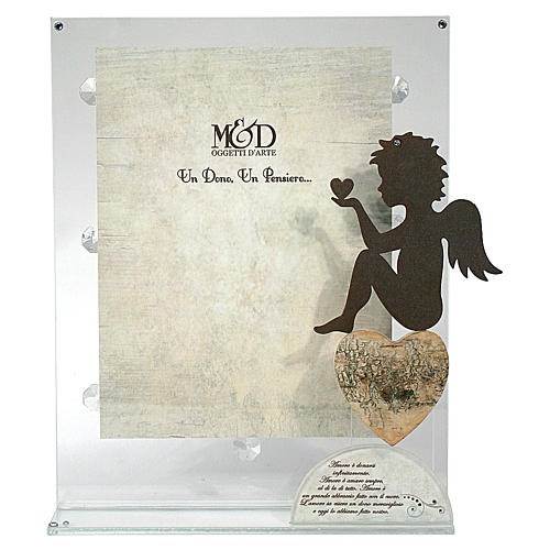 Picture frame, favour with angels, white 1