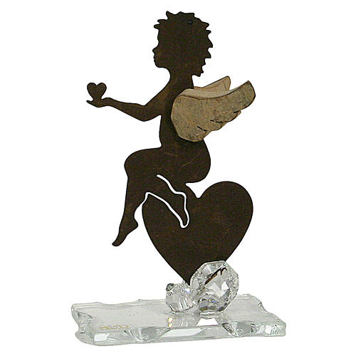 Favour, angel figurine with heart and wooden wings 1