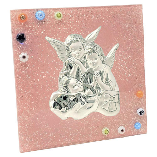 Bildskulptur der Madonna mit Kristallen und Gebet 4