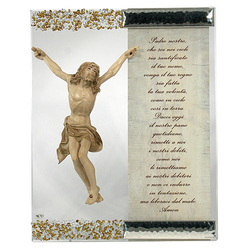 Quadro escultura Cristo prata cristal oração 1
