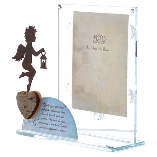 Frame with Angel and sentence, 14.5x15cm blue 2