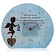 Clock in glass with angel and sentence, blue s1