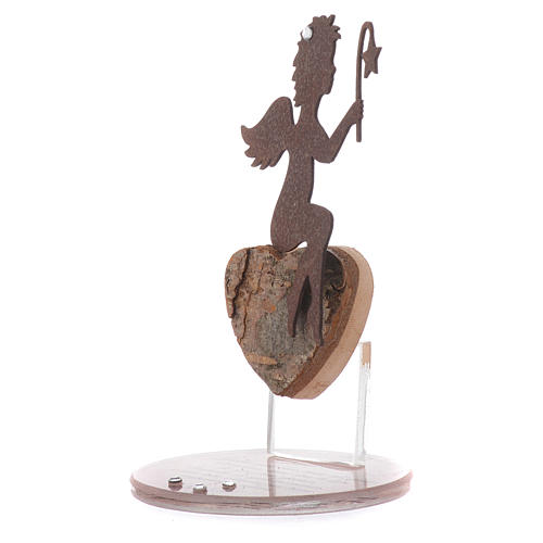 Angel figure in metal with glass base and sentence 11.5cm 2