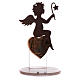 Angel figure in metal with glass base and sentence 11.5cm s1