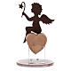 Angel figure in metal with glass base and sentence 11.5cm s3