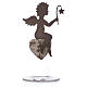 Angel figure in metal with sentence and pink base 20cm s1