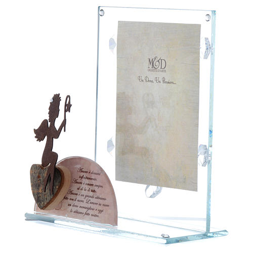 Frame with Angel and sentence, 14.5x15cm pink 2