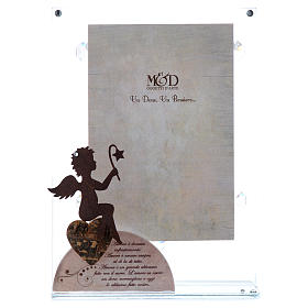 Dicas de Presentes e Lembrancinhas: Porta-fotografia em vidro anjo cor-de-rosa 14x20 cm
