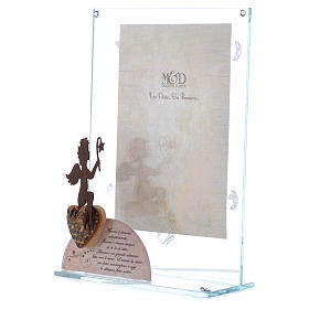 Dicas de Presentes e Lembrancinhas: Porta-fotografia em vidro anjo cor-de-rosa 14x20 cm