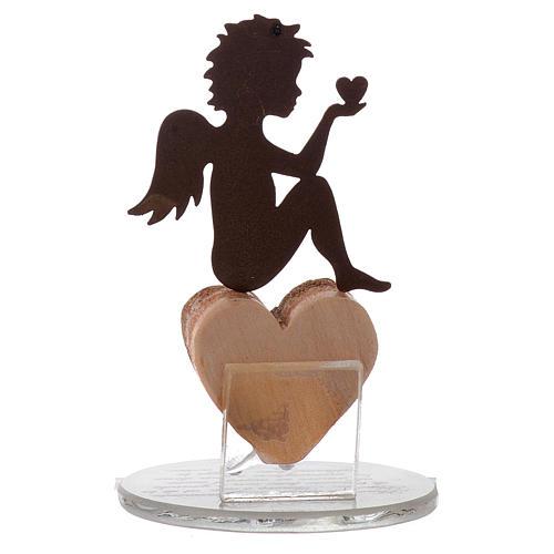 Favour with angel and heart 11.5cm white base 3