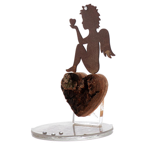 Pamiątka Anioł z sercem baza biała 11,5cm 2