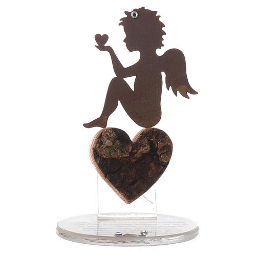 Favour with angel and heart 11.5cm white base 1