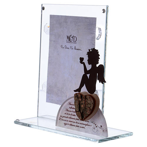 Frame with Angel and sentence, 14.5x15cm white 2