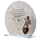 Clock in glass with angel and sentence, white s2