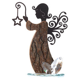 Cadeaux et souvenirs pour les occasions spéciales: Ange en bois et métal avec base en cristal h 26 cm