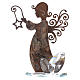 Angel figure in bark and metal 16cm with base in crystal s1