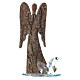 Sculpture ange en bois et base cristal h 26 cm s1