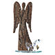 Escultura anjo em madeira e base cristal h 26 cm s1