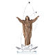 Sculpture bois Christ Ressuscité h 31 cm avec cristaux s1