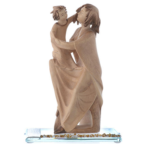 Statua Madre protettiva legno e cristalli  h.20 cm 1