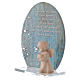 Glass favour with wooden angel 10cm blue s2