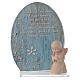 Pamiątka szkło Anioł drewno niebieskie 10cm s1