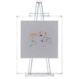 Dicas de Presentes e Lembrancinhas: Quadro de mesa em vidro Aqui estou 11x14 cm azul