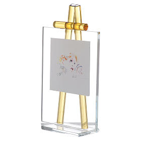 Bonbonnière aquarelle "Eccomi" à poser 10x7,5 cm ambre