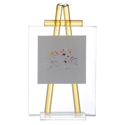 Bonbonnière aquarelle "Eccomi" à poser 10x7,5 cm ambre 1