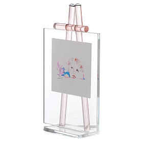 Gastgeschenk Glasbildchen in rosa, 10x7,5 cm