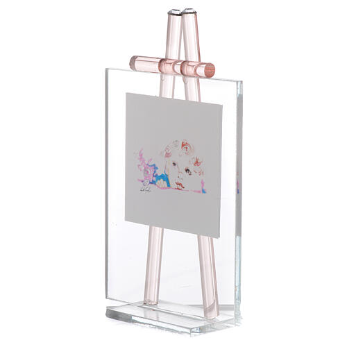 Gastgeschenk Glasbildchen in rosa, 10x7,5 cm 2