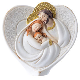 Adorno coração Sagrada Família 6x6 cm