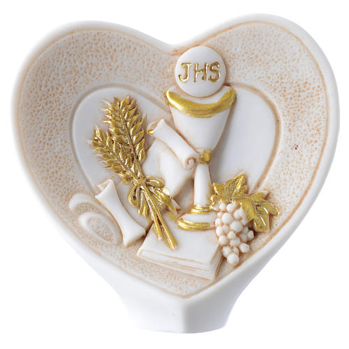 Communion bombonniere with Heart and Chalice 6x6 cm 1